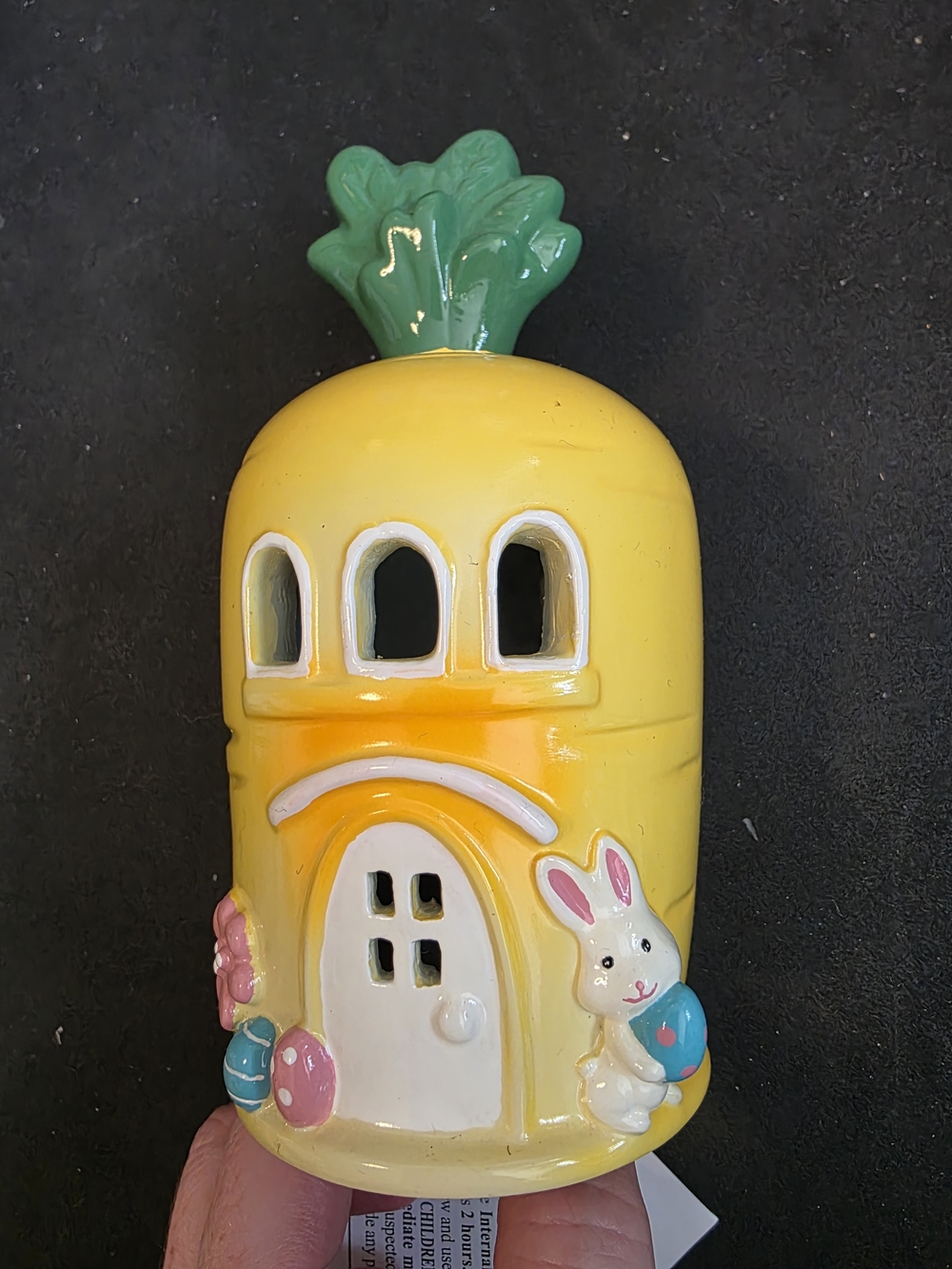 Spritz Yellow Ceramic Carrot Bunny House Figurine